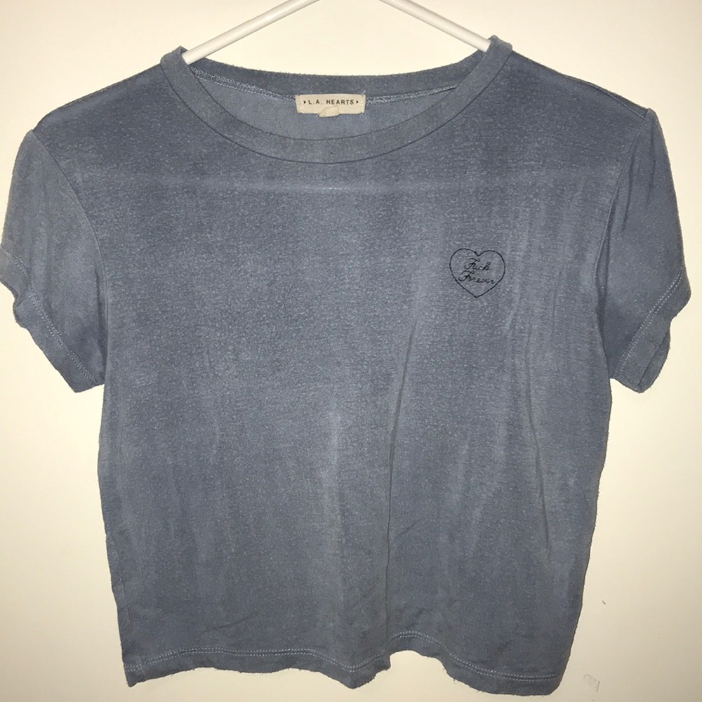 Baby blue conversation crop top